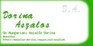 dorina aszalos business card