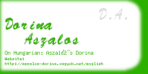 dorina aszalos business card